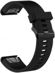 Fixed Silicone Strap for Garmin QuickFit 20mm Black