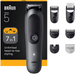 Braun 7-in-1 Grooming Kit | All-in-One Kit Series 5 AIO5520 | Cordless | Number of length steps 14 | Black