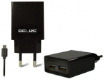 Beline Travel charger 2xUSB + microUSB 2A black