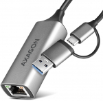 AXAGON ADE-TXCA Gigabit Ethernet Adapter, USB-C + USB-A - titangrau