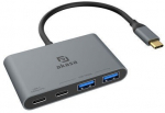 Akasa USB 4-in-1 Hub - 2x USB-C, 2x USB-A, Power Delivery, 18cm, Silver
