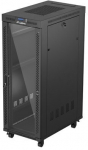 Standing installation rack cabinet 19" 32U 600x1000 black glass door LCD Lanberg (flat pack)
