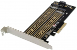 MicroConnect PCIe x4 M.2 Key NMVe SSD AdaptNGFF M Key B, Dual Interface Low & High Profile Bracket included