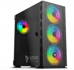 SAVIO PC Case Raptor X1 ARGB Glass/Mesh Black