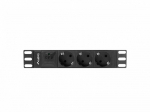 LANBERG 10" PDU-Steckdosenleiste 1U 3x Schuko 2m sw
