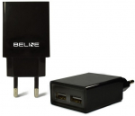 Beline Travel charger 2xUSB 2A black