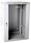 Wall-mounted network cabinet 19" 18U rack 600x600, door glass, gray, split, folded, 60kg