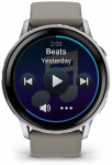 Garmin Venu 4 45mm Silikon-Armb. schwarz/silber/gra