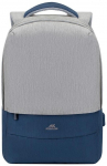 Rivacase 7562 anti-theft Laptop backpack - grey / blue 15.6''