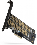 AXAGON PCEM2-D PCI-E 3.0 4x - DUAL M.2 SSD (NVMe + SATA), dual voltage, up to 110mm SSD