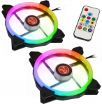Raijintek IRIS 14 Rainbow RGB LED fans, 2-Part Set incl. Controller - 140mm