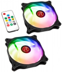 Raijintek EOS 12 RBW ADD L&uuml;fter, 2er-Set inkl. Controller - schwarz, 120mm