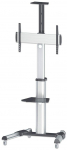 Manhattan TV & Monitor Mount, Trolley Stand, 1 screen, Screen Sizes: 37-65", Silver, VESA 200x200 to 600x400mm, Max 50kg