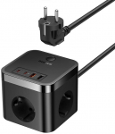 Baseus PowerCombo Universal power strip Indoor Black