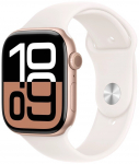 Apple Watch Series 10 GPS + Cellular 46mm Rose Gold Aluminium Case with Light Blush Sport Band - S/M