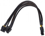 Phobya Y-cable 8Pin female to 2x 6+2Pin male (VGA) - Black 30cm