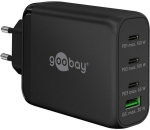 USB-C PD Multiport-Schnellladeger&auml;t 100 Watt (schwarz, 1x USB-A QC, 3x USB-C PD, GaN-Technologie)