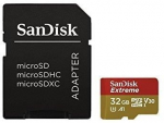 SanDisk memory card microSDHC 32GB Extreme V30 A1 + adapter