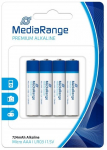 MediaRange Premium Alkaline Batteries, Micro AAA|LR03|1.5V, Pack 4