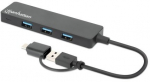 MANHATTAN 4-Port USB 3.0 Typ-C Typ-A Kombi-Hub schwarz