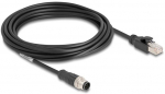 DELOCK M12 Kabel A-kodiert 8 Pin St. zu RJ45 St. PVC 5 m