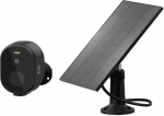 Outdoor smart video camera with solar charger, 4MP 2K, 5200mAh, two way audio, black, TUYA, WOOX