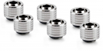 Thermal Grizzly DeltaMate Compression Fitting, Brass - Gloss Nickel, ST13, 6-Pack