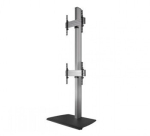 B-Tech AV System X Universal Dual Stack Flat Screen Floor Stand VESA 600 x 400 2.4m