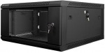 Lanberg wall-mounted installation rack cabinet 19'' 4U 600x600mm black (glass door)