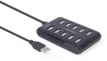 GEMBIRD 10-port USB 2.0 HUB black