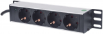 Intellinet 10" 1U Rackmount 4-Way Power Strip - German Type", With Power Indicator, No Surge Protection, 1.8m Power Cord