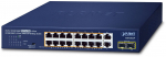 Planet 16-Port 10/100/1000T 802.3at PoE + 2-Port 10/100/1000T + 2-Port 1000X SFP Unmanaged Gigabit Ethernet Switch &nbsp;(185
