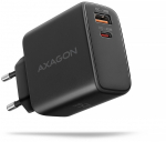 Axagon ACU-PQ45 GaN 45W USB-A/USB-C Fast Wall Charger, Black