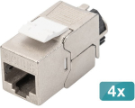 DIGITUS CAT 6A Keystone Modul geschirmt mit Kabelmanager 4St