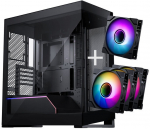 PHANTEKS NV-Serie NV5 MK2 ATX-Geh&auml;use, Tempered Glass, DRGB - Satin Black + 3er Pack M25 Gen2 PWM D-RGB L&uuml;fter Reverse B