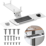 Maclean MC-156 W Adj. Under-Desk Keyboard Holder, max 5kg, White