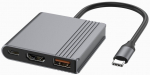GEMBIRD USB TYPE-C 3-IN-1 MULTI-PORT ADAPTER GREY