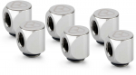 Thermal Grizzly DeltaMate Rotary Fitting - 90 Degree, Gloss Nickel, 6-Pack