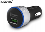 Savio Car Quick Charge charger Savio SA-06/B 3.0A, 2xUSB