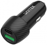 UNITEK USB-C/A Car Charger 38W QC 3.0