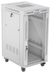 Lanberg Szafa stojąca rack 19 22U 600x800 szara drzwi szklane LCD flack pack