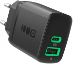 Greencell USB wall charger 30W 1xC 1xA BLACK