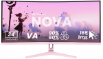 Arozzi Nova 34" Curved VA 165Hz QHD Gaming Monitor - Pink