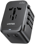 Power charger - Unitek 65W Universal Travel Adapter (P1122ABK01) | 1xUSB-A 3xUSB-C 1xAC