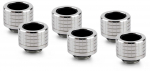 Thermal Grizzly DeltaMate Compression Fitting, Brass - Gloss Nickel, HT14 (6-Pack)