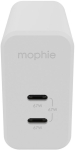 mophie USB-C PD 2xUSB-C 67W GaN Wall Charger White EU