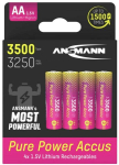 Ansmann Pure Power Li-Ion Micro AA Rechargeable Akku (pink/yellow)