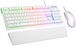 RAMPAGE FORTUNA Gaming Set: Keyboard, Mouse Pad, Mouse, White