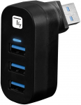 TECHLY Mini Rotating Hub with 3 USB 3.0