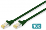 DIGITUS CAT 6A SFTP Patchkabel, 10 St&uuml;ck, 3m, gr&uuml;n